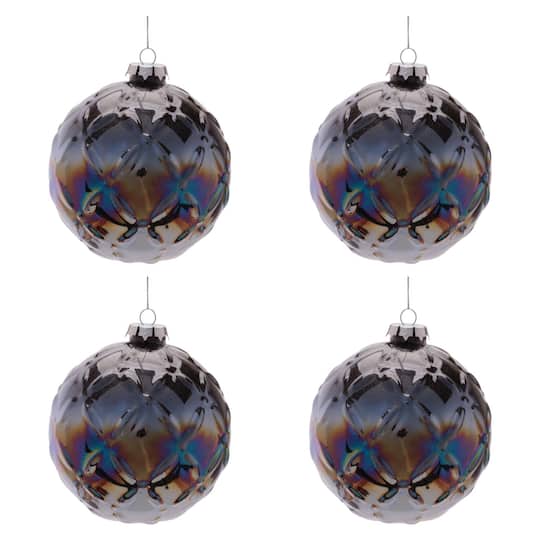 Melrose 4.75" Glass Ball Ornaments, 4ct.